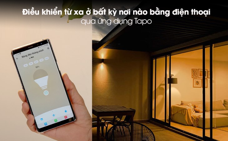 Bóng Đèn Led Thông Minh 8.7W Dimable TP-Link Tapo L510E Trắng được trang bị chức năng điều khiển đèn từ xa qua điện thoại vô cùng tiện lợi