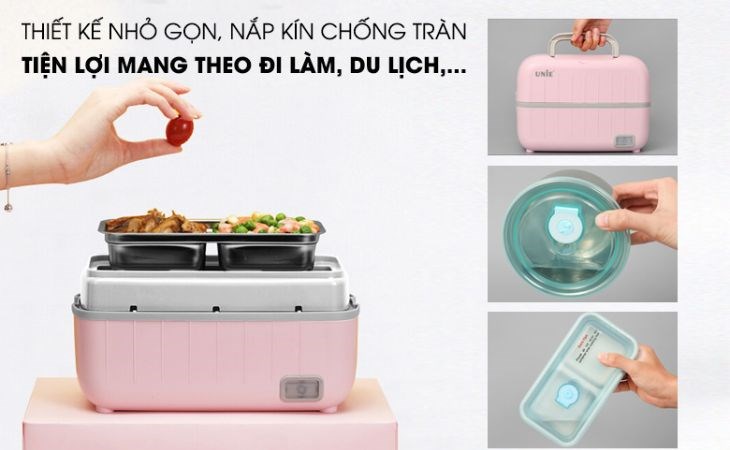 Hộp cơm điện Unie UV P1 thiết kế màu hồng thanh lịch