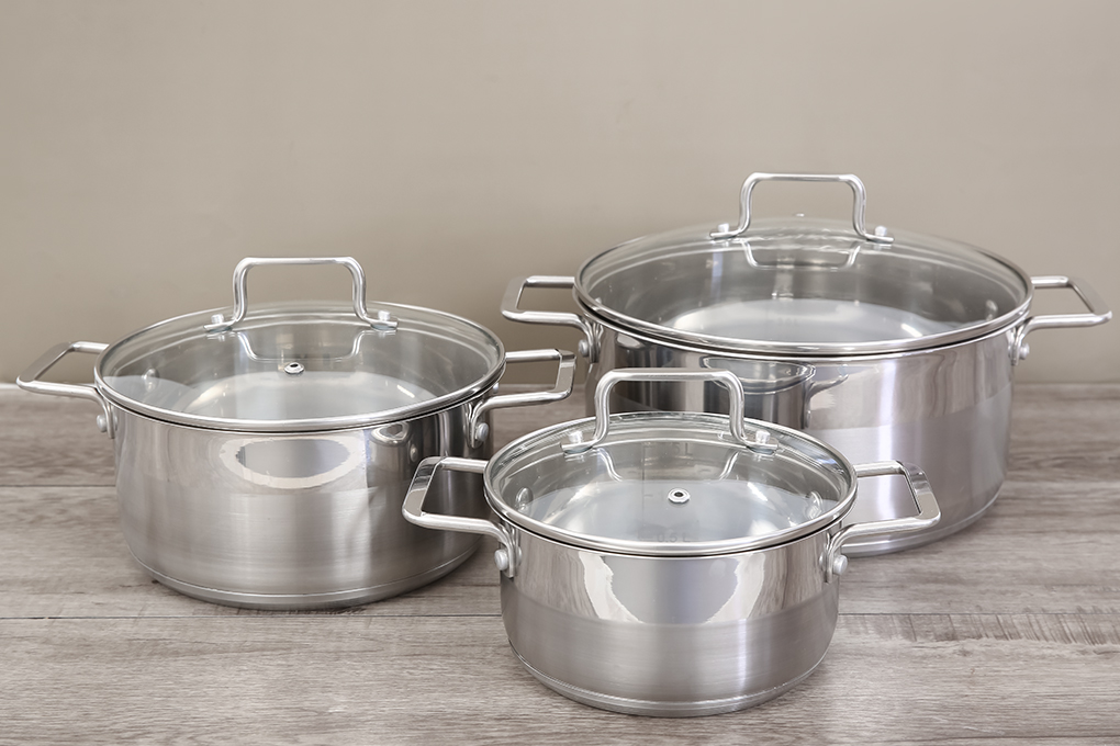 Bộ 3 nồi inox 3 đáy Hommy BE005