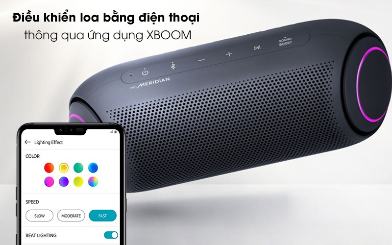 Ứng dụng XBoom của loa LG XBoom cho phép người dùng dễ dàng điều khiển ở mọi nơi