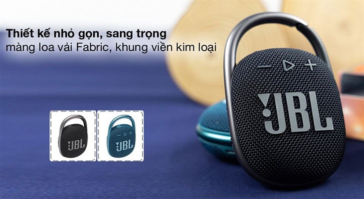 Loa bluetooth JBL Go 3 có màu đen và xanh dương, lớp vỏ ngoài được thiết kế tỉ mỉ