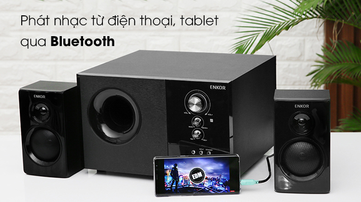 Loa vi tính Enkor S2880 là dòng loa bluetooth có khả năng phát nhạc từ nhiều thiết bị điện tử