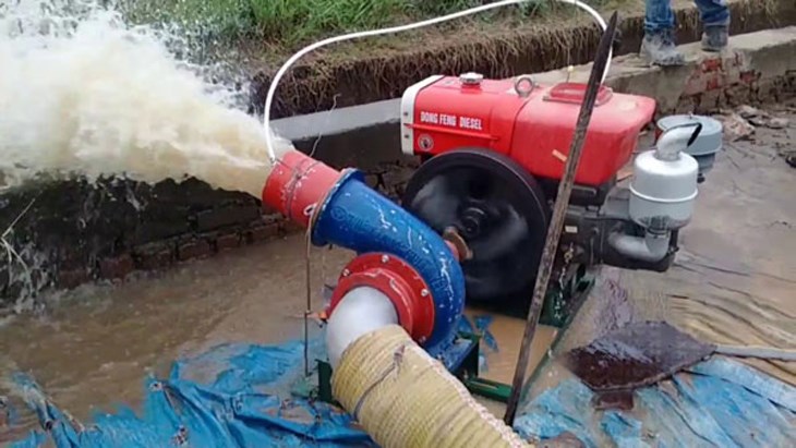 Máy bơm chạy bằng dầu diesel phục vụ cho việc tưới tiêu, chăn nuôi thủy sản