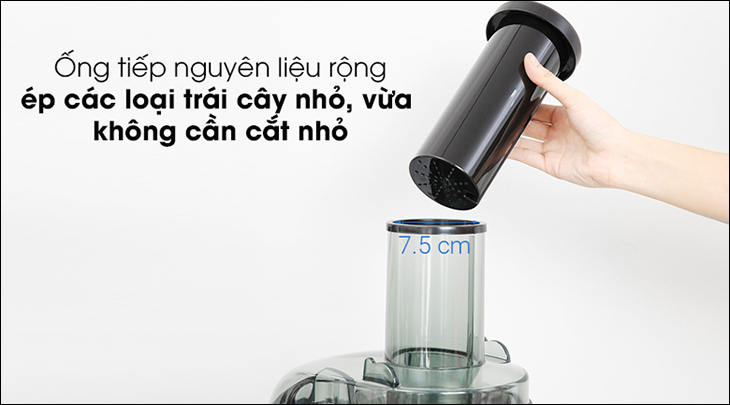 Máy ép trái cây Hommy GS-329 có ống tiếp nguyên liệu rộng không cần cắt nhỏ trái cây