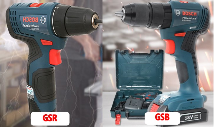 Máy khoan mã GSB thường có kích thước và trọng lượng lớn hơn so với máy khoan có mã GSR