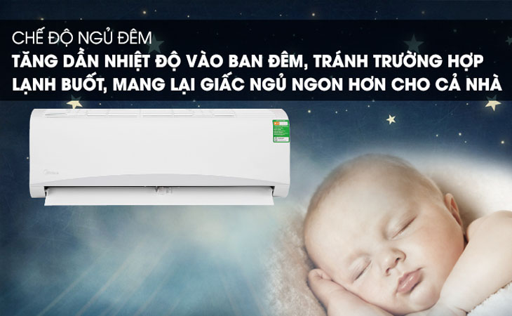 Chế độ ngủ sâu tránh buốt giúp máy lạnh sẽ tự tăng nhiệt độ dần cho đến khi bạn thức dậy vào buổi sáng.