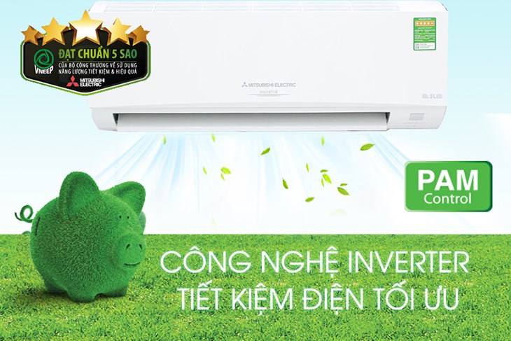 Máy lạnh Mitsubishi Electric có công nghệ Inverter giúp tiết kiệm hiệu quả điện năng tiêu thụ hàng tháng
