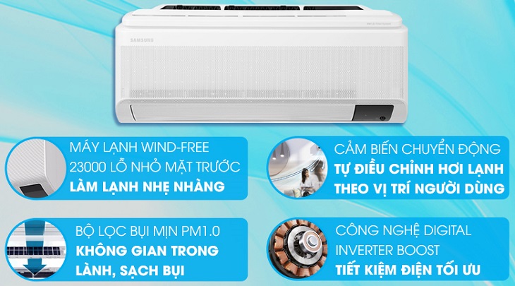 Máy lạnh Samsung Wind-Free Inverter 1 HP AR10TYAACWKNSV