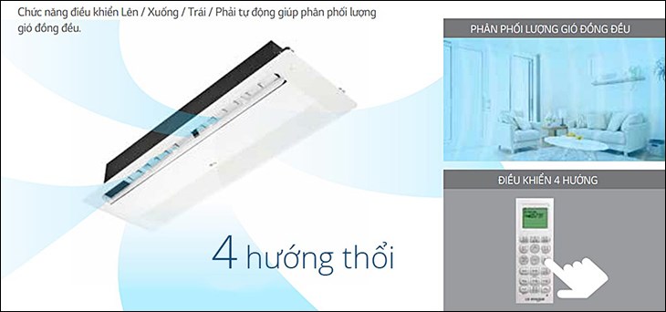 Máy lạnh âm trần LG 1 hướng thổi có khả năng làm lạnh nhanh và đồng đều