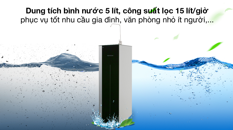 Sản phẩm có tỉ lệ lọc nước tinh khiết và nước thải khác nhau
