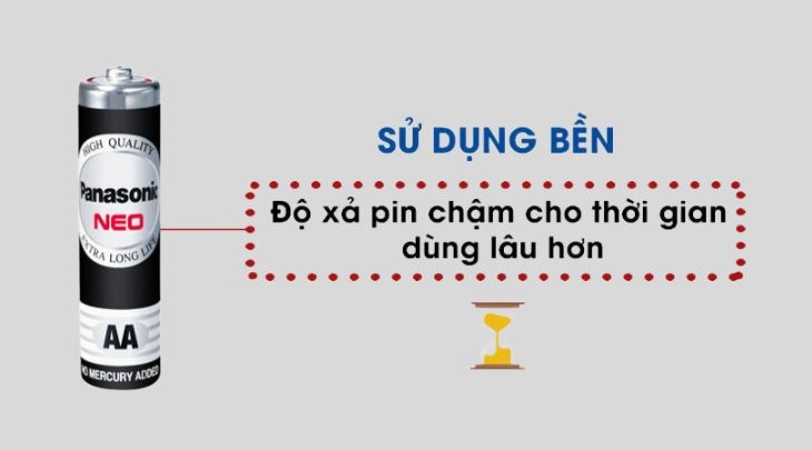 Pin 2A có dung lượng lớn, thời gian sử dụng bền bỉ