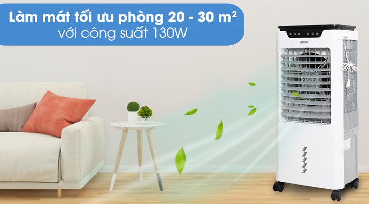 Quạt điều hòa Hommy RPD-80 hoạt động với công suất 130W, làm mát hiệu quả cho không gian từ 20 - 30m2