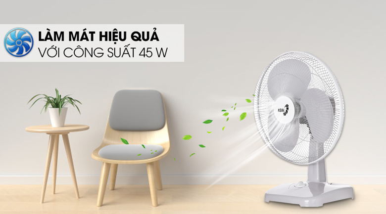 Quạt bàn Asia B16001-XV1 làm mát tốt với công suất 45W
