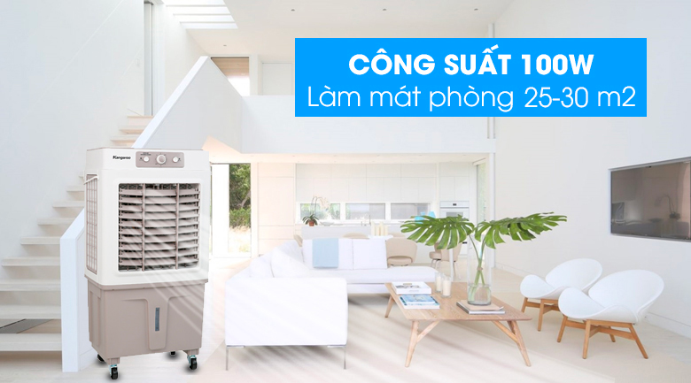 Quạt có phạm vi làm mát rộng lớn, khoảng 25 - 30 mét vuông