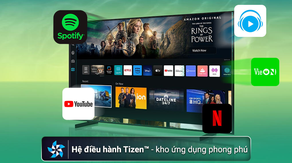 Smart Tivi Samsung 4K 55 inch UA55CU8000 có hệ điều hành Tizen cho kho ứng dụng phong phú