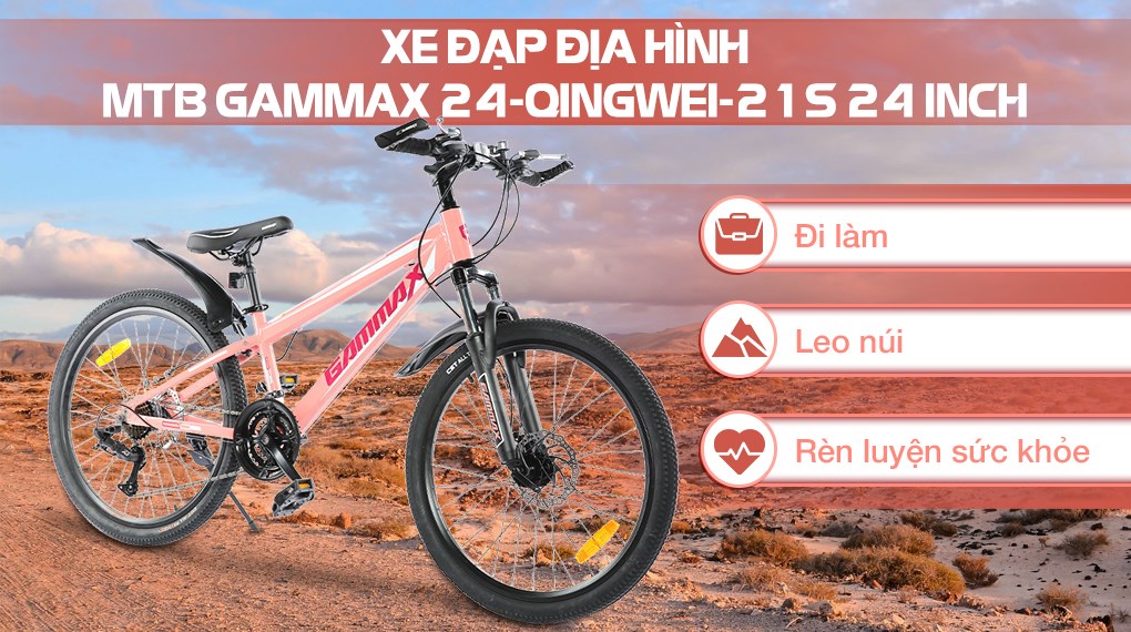Xe Đạp Địa Hình MTB Gammax 24-Qingwei-21S 24 inch dễ bị biến dạng khi va chạm mạnh