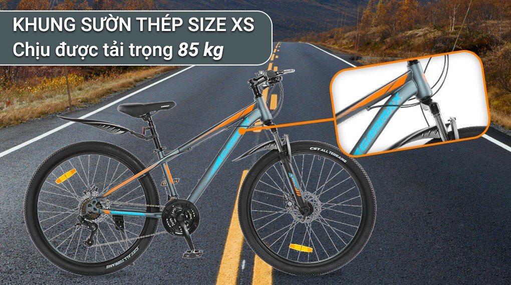 Xe Đạp Địa Hình MTB Gammax 26-Jiebao-3.0-21S 26 inch có khung sườn chịu được tải trọng tới 85kg