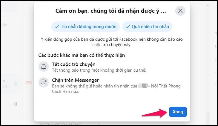 Bấm nút Đóng góp ý kiến để hoàn tất