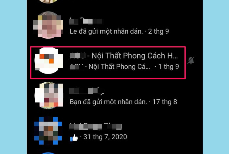 Vào Messenger, chọn cuộc trò chuyện muốn Spam