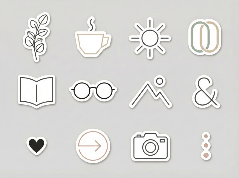 Sticker minimal tinh gọn, thanh lịch, dành cho người yêu phong cách hiện đại