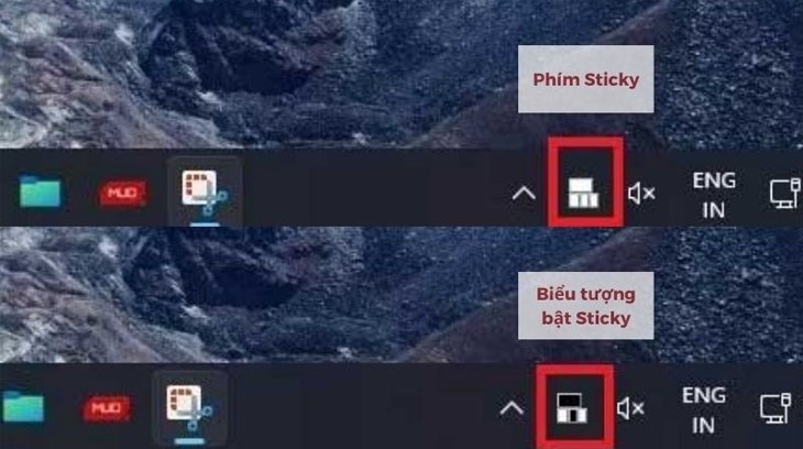 Phím Shift và phím Windows đang được bật