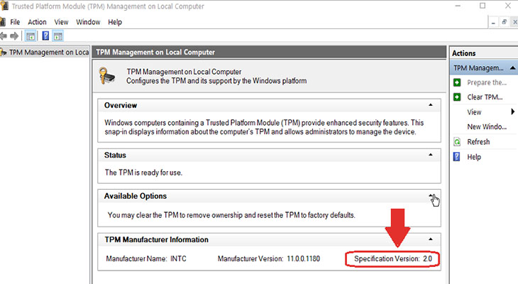 Kiểm tra TPM 2.0