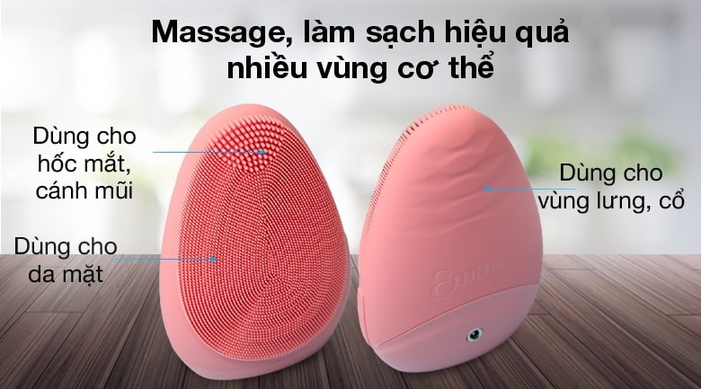 Máy rửa mặt Emmié Facial Cleansing Brush So Sweet không chỉ giúp làm sạch mà còn massage trên nhiều vùng da của cơ thể