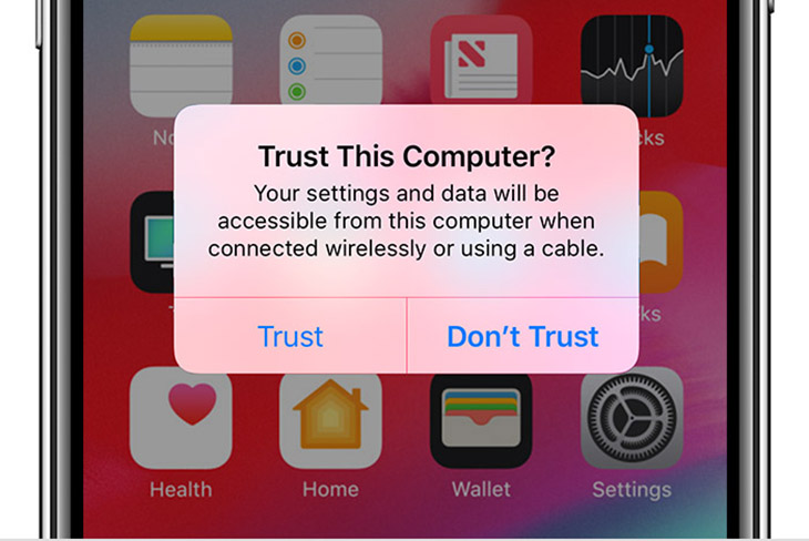 Bạn nên chọnTrust this computer