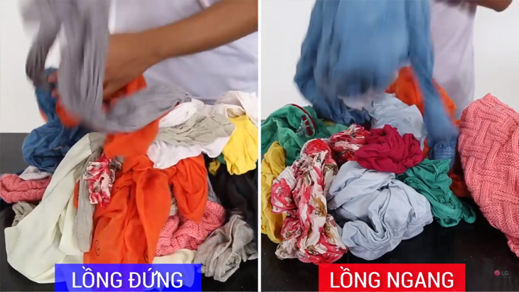 Quần áo giặt bởi máy giặt lồng ngang ít bị xoắn vào nhau hơn