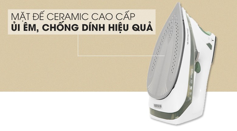Mặt đế bàn ủi chống dính giúp lướt êm trên mọi bề mặt vải, hạn chế trầy xước quần áo