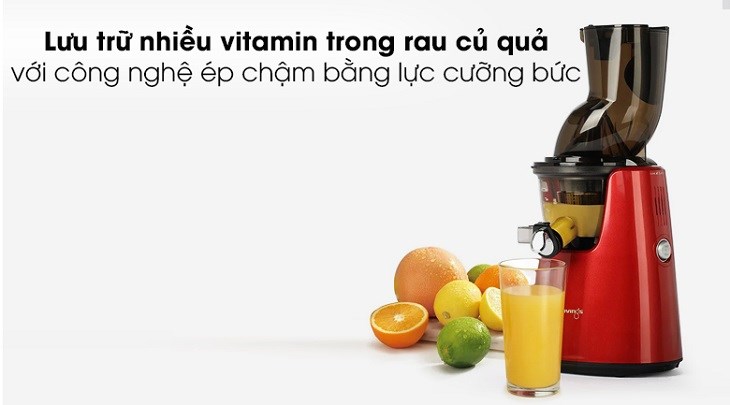 Máy ép chậm Kuvings E7000 có khả năng lưu trữ được dưỡng chất của trái cây
