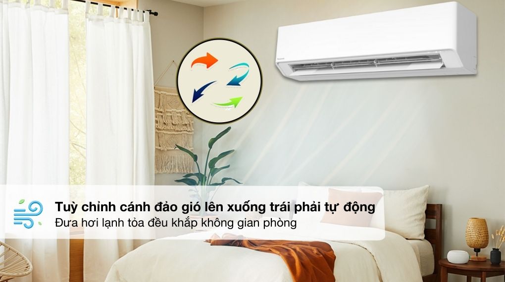 Máy lạnh Panasonic Inverter 2 HP CU/CS-U18BKH-8 có luồng gió lan tỏa rộng và xa, cho bạn cảm giác thoải mái ở bất kỳ vị trí nào trong phòng