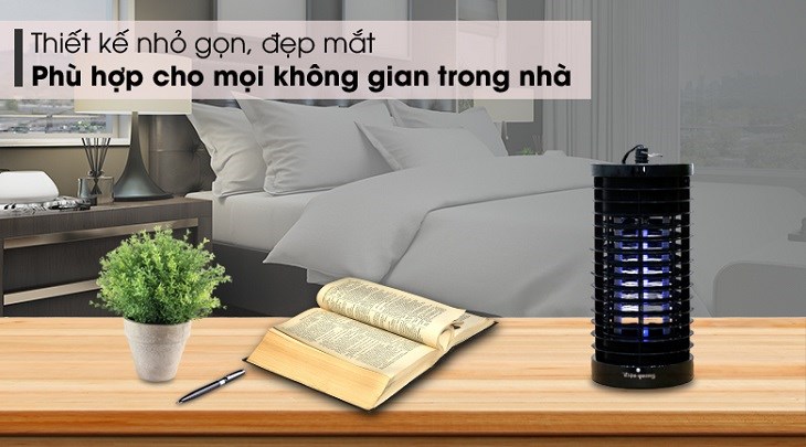 Đèn bắt muỗi Điện Quang ĐQ EML02 BL sở hữu thiết kế nhỏ gọn, đẹp mắt phù hợp với mọi không gian trong nhà