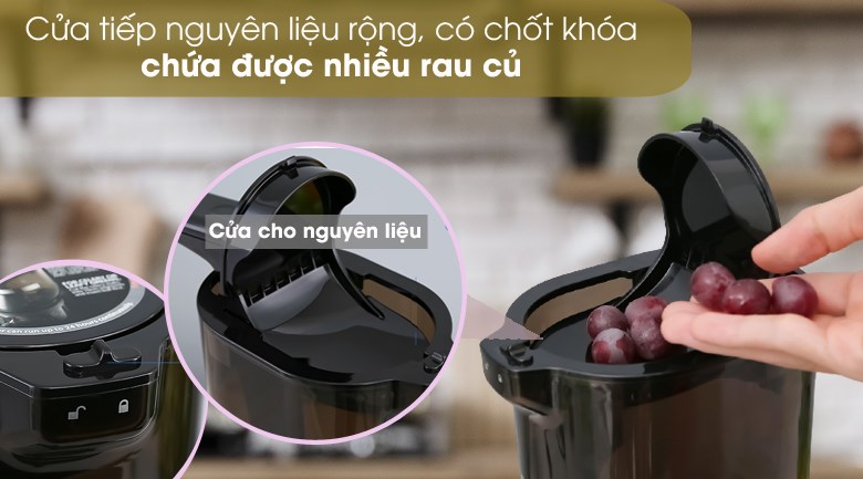 Máy ép chậm Kuvings CS600 sở hữu ống tiếp nguyên liệu lớn có đường kính lên tới 88 mm