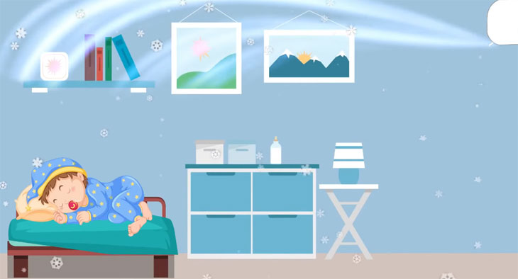 Máy lạnh Sharp tích hợp chế độ Baby Sleep, tạo không gian mát nhẹ, giúp bé ngủ ngon hơn