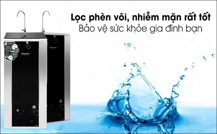 Nhờ khả năng lọc sạch phèn vôi, máy lọc nước R.O nước mặn, nước lợ Kangaroo KG3500AVTU 10 lõi là món quà ý nghĩa nhân ngày gia đình hỗ trợ bảo vệ sức khỏe của cả nhà