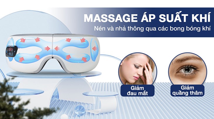 Máy Massage Mắt Fuji Luxury FJ S650 với chức năng massage áp suất khí giúp giảm đau mắt và quầng thâm
