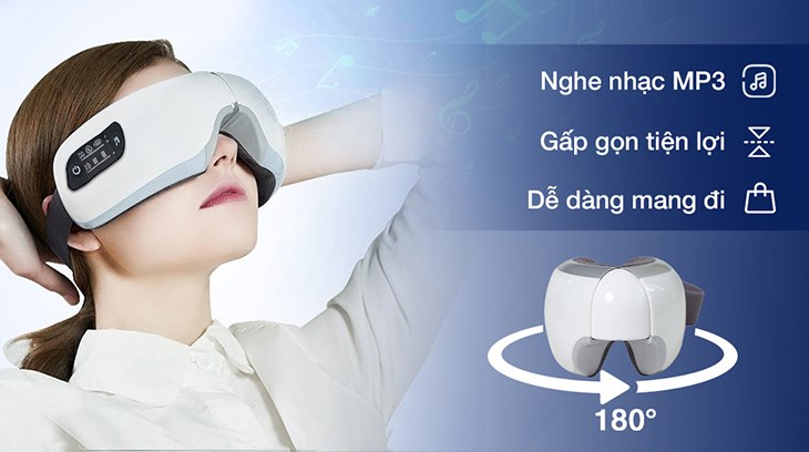 Máy Massage Mắt Fuji Luxury FJ S650 với khả năng phát nhạc MP3 giúp người dùng giải trí trong lúc massage