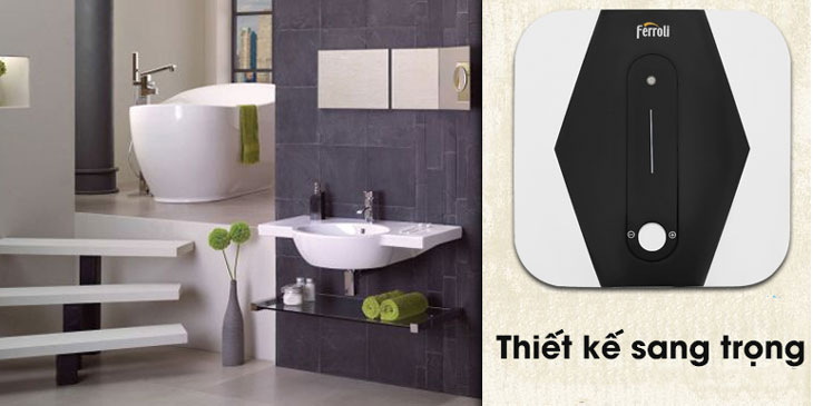 Máy nước nóng gián tiếp Ferroli MIDO SQ có thiết kế sang trọng, nhỏ gọn giúp bạn bố trí dễ dàng trong mọi không gian