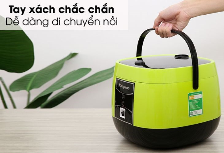 Nồi cơm nắp gài Kangaroo 2.2 lít KG22R1 có quai xách, dễ dàng di chuyển mọi nơi