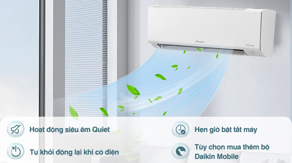 Chọn đúng tần số máy lạnh Daikin giúp tối ưu hiệu quả làm lạnh nhờ máy nén điều chỉnh tốc độ phù hợp với từng dải tần số