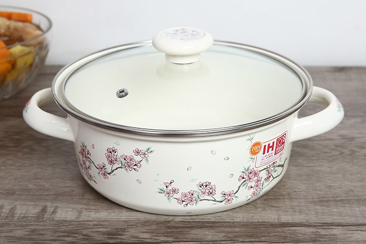 Nồi thép Nippon tráng men nắp kính 22 cm Fujihoro SKW-22G là thương hiệu Fujihoro của Nhật Bản, sản xuất tại Thái Lan