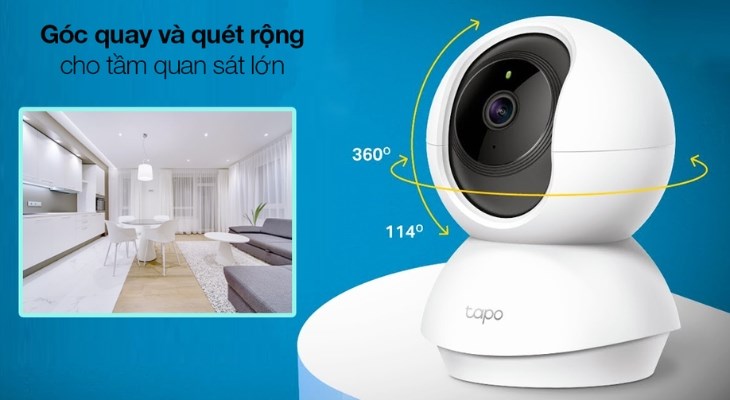 Camera IP 360 độ 1536P TP-Link Tapo C210 giúp bạn dễ dàng theo dõi ngôi nhà từ xa