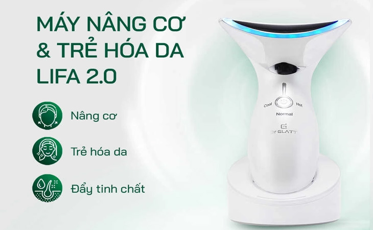Máy massage mặt và cổ nâng cơ, trẻ hoá da Dr.Glatt LIFA 2.0 được tích hợp nhiều công nghệ hiện đại, giúp đem lại hiệu quả nâng cơ, trẻ hóa làn da vô cùng vượt trội