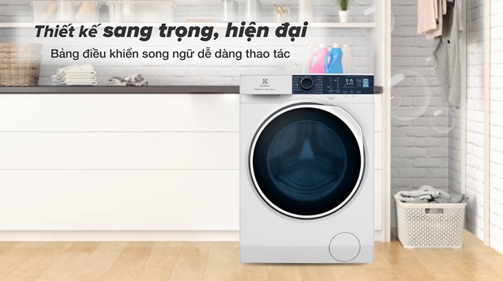 Máy giặt Electrolux Inverter 9 kg EWF9024P5WB có thiết kế hiện đại với tông màu trắng thanh lịch