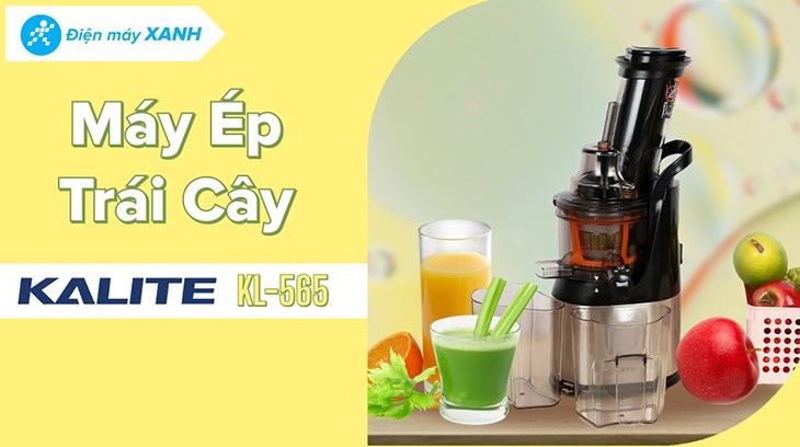 Máy ép chậm Kalite KL-565 ép kiệt bã nguyên liệu đến 99%, cho ra lượng nước ép nhiều hơn
