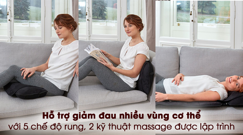 Đệm massage Lanaform LA110316 giúp người dùng cải thiện các cơn đau lưng