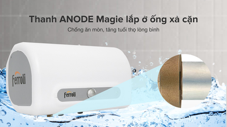 Thanh ANODE Magie lắp ở ống xả cặn