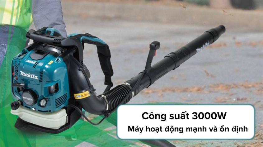 Máy thổi khí chạy xăng Makita EB7660TH 3000W với công suất siêu mạnh, thường sẽ được tích hợp 2 chức năng thối và hút bụi