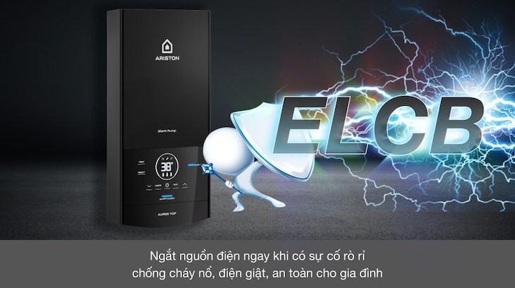 Hệ thống an toàn động bộ TSS trên máy nước nóng trực tiếp Ariston - Cầu giao lưỡng cực ELCB
